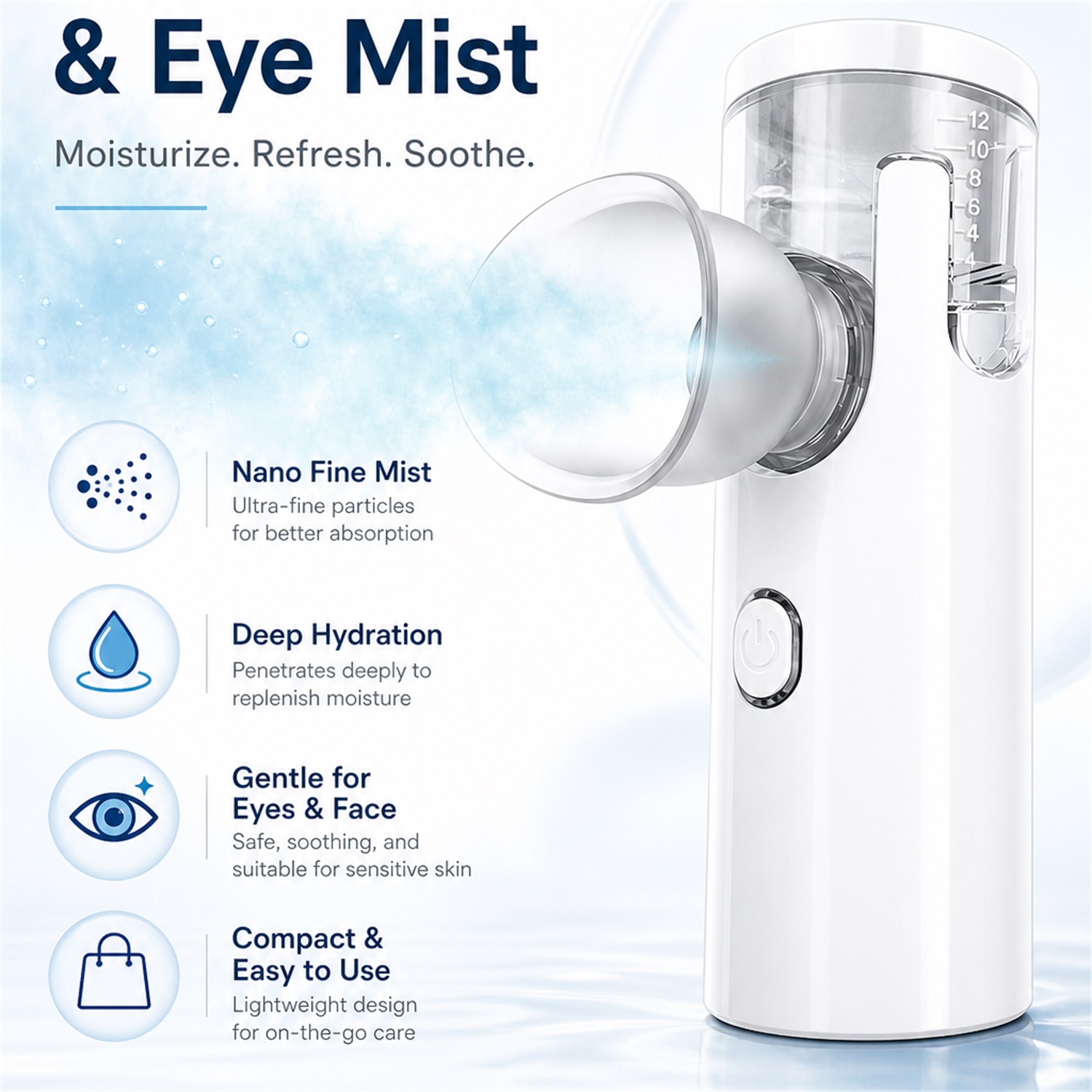 Facial Steamer Nano - Nano Spruzzatore Elettrico per Occhi, Vaporizzatore