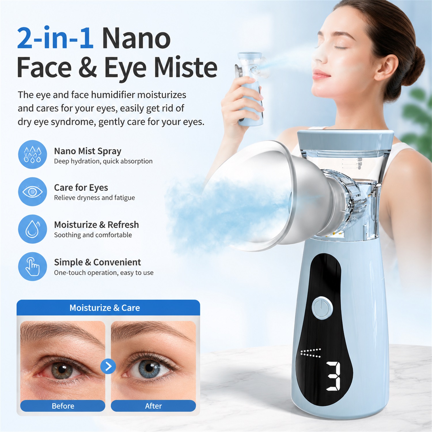 Facial Steamer Nano - Vaporizzatore Facciale a Spruzzo Freddo Nano